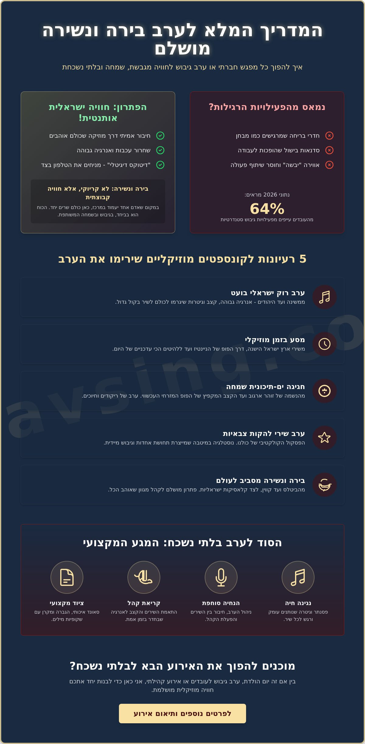 רעיונות לערב בירה ונשירה: כך תתכננו אירוע ישראלי שמח ומגבש ב-2026