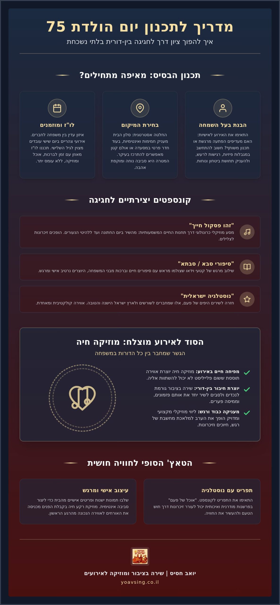 רעיונות ליום הולדת 75: המדריך המלא לחגיגה מרגשת ומחברת